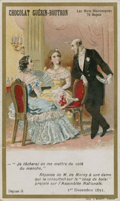 Chocolat Guerin-Boutron handelskaart, Historische Woorden serie door French School