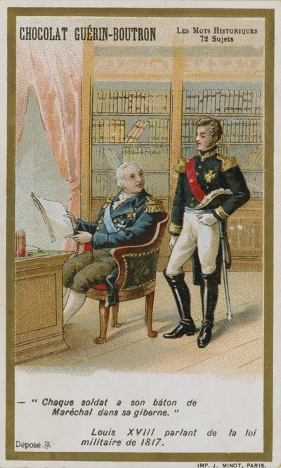 Chocolat Guerin-Boutron handelskaart, Historische Woorden serie door French School