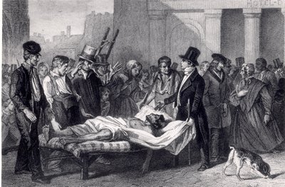 Cholera in Parijs, 1832 door French School