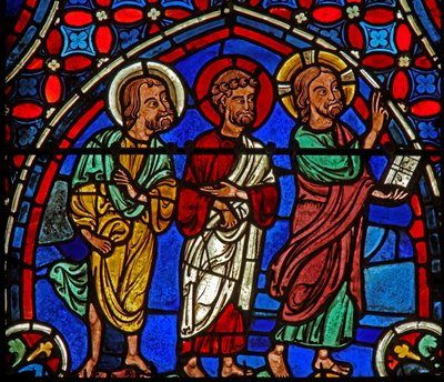 Christus met 2 apostelen door French School