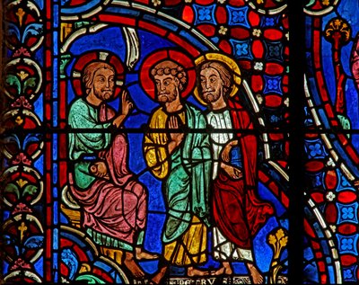 Christus met 2 apostelen door French School