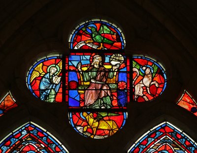 Christus met de symbolen van de Evangelisten door French School