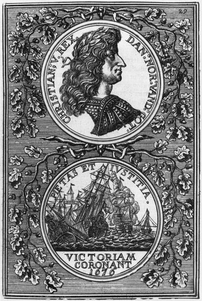 Christian V (1646-99) koning van Denemarken en Noorwegen, illustratie uit Description de l