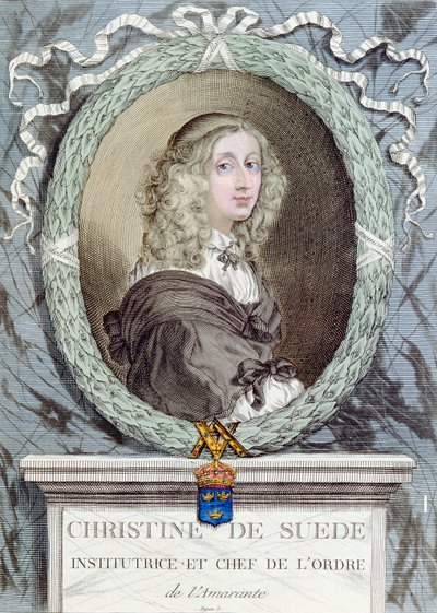Christina (1626-89) Koningin van Zweden, oprichter en hoofd van de orde van de Amarantha door French School