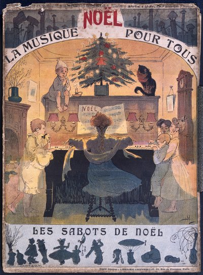 Kerstklompen, partituur van kerstliederen, ca. 1900-10 door French School