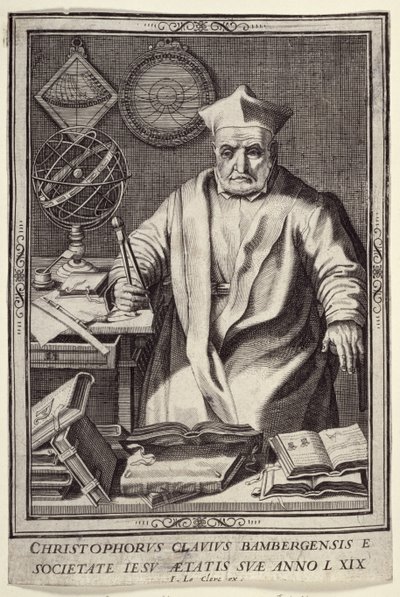 Christopher Clavius (1537-1612) op 69-jarige leeftijd, gepubliceerd door Jean Le Clerc, ca. 1606-07 door French School