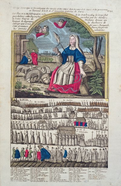 Chronologie en afbeelding van de processie van St. Genevieve door French School