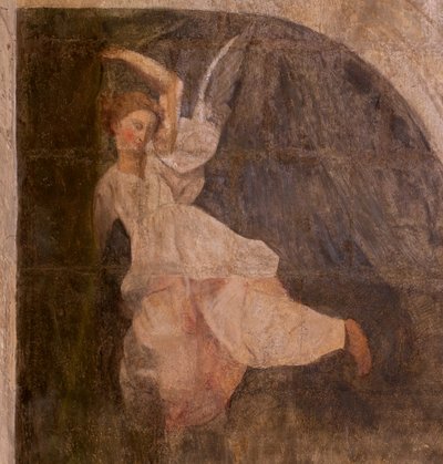 Kerk (Eglise Saint-Jean-Baptiste). Interieur. Kapel Saint-Fursy. Muurschilderingen. De verheerlijking van Maria (fresque dite de la bonne mort). Begin 17e eeuw. door French School