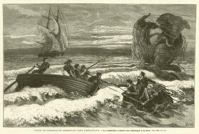 Val van de Aeronaut Zambeccari in de Adriatische Zee door French School