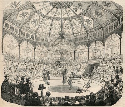 Cirque national des Champs Elysees in de 19e eeuw - Gravure in "Tableau-de-Paris" door Edmond Texier 1852 door French School