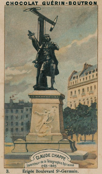 Claude Chappe, Uitvinder van de Luchttelegraaf, 1763-1805, Opgericht Boulevard St-Germain door French School