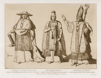 Geestelijke kleding, tekeningen naar kunstwerk van Touzee, circa 1776 door French School
