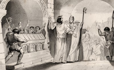 Clovis II (635-57) Verkoopt Zilver en Goud uit het Heiligdom om de Armen te Voeden, uit 