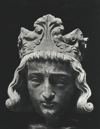 Clovis II (ca. 634-657), Merovingische Frankische koning van Neustrië en Bourgondië (639-657), uit Abdij van Saint-Denis, origineel 13e eeuw (gipsafgietsel) door French School