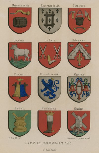 Wapenschilden van de corporaties van Gent door French School