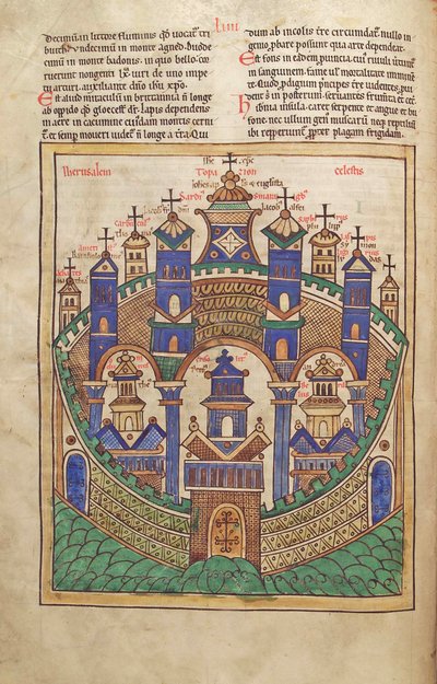Plan van Hemels Jeruzalem, uit Liber Floridus door Lambert de Saint-Omer ca. 1120 door French School