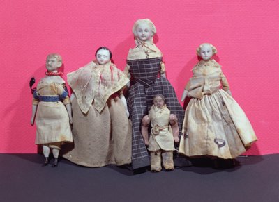 Collectie poppen, mogelijk gebruikt door Honoré de Balzac (1799-1850) als geheugensteuntje voor La Comédie Humaine door French School