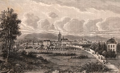 Colmar - Haut-Rhin, in de Elzas - gravure in 