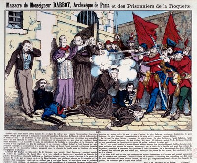 Commune van Parijs: Bloedbad van Monseigneur Darboy (1813-1871), aartsbisschop van Parijs, en de gevangenen van de Roquette op 24 mei door French School