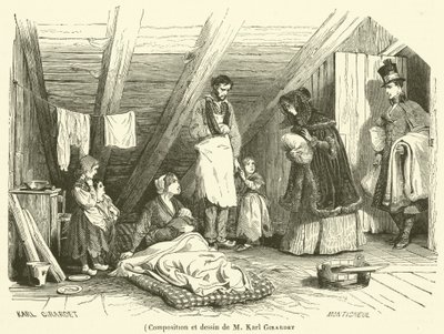 Compositie en tekening van M Karl Girardet door French School