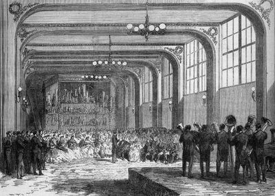Concert uitgevoerd door Adolphe Sax, uitvinder van de saxofoon (1814-1894) in aanwezigheid van Emir Ben Mahi Ed Din Abd El Kader (1808-1883) in 1865 door French School