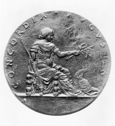 Concordia, op de keerzijde van een medaillon met Lodewijk XI (brons) door French School