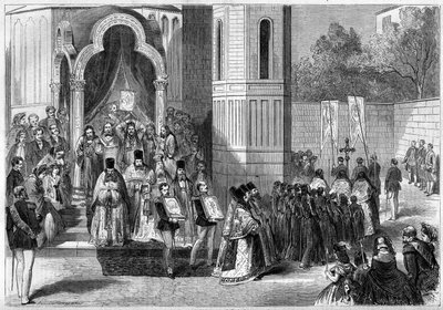 Inwijding van de Russisch-orthodoxe kathedraal Sint-Alexander Nevsky, Parijs, 11 september door French School