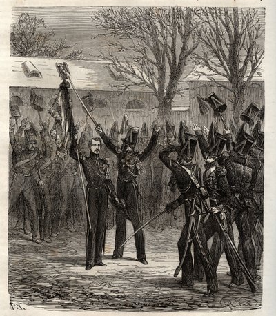 Samenzwering van Straatsburg 1836 geleid door prins Louis Napoleon, toekomstige Napoleon III, tegen de julimonarchie - Samenzwering van Straatsburg georganiseerd door de toekomstige keizer Napoleon III 1836 - mislukte staatsgreeppoging georganiseerd door P door French School