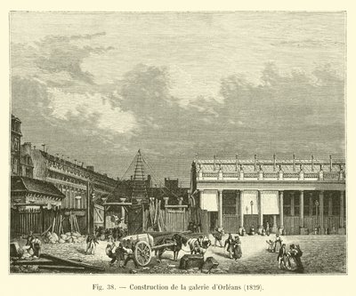 Bouw van de Orleans galerij, 1829 door French School