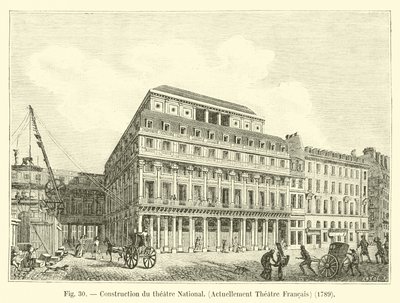 Bouw van het Nationaal Theater, nu Théâtre Français, 1789 door French School