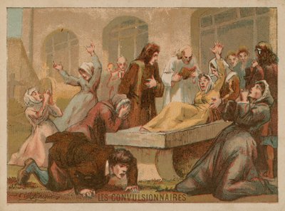 Convulsionairen of religieuze mystici in trance door French School