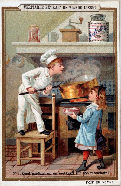 Kok in zijn oven - chromo. Liébig door French School