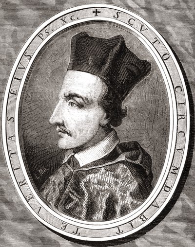 Cornelius Jansen, Bisschop van Ieper, gegraveerd door Pannemaker naar Latenacci, uit 