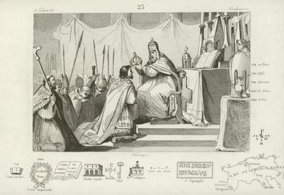 Kroning van Karel de Grote als Heilige Roomse Keizer, Rome, 800 door French School