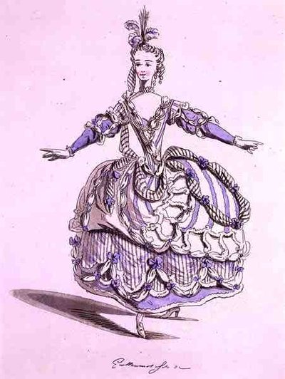Kostuumontwerp voor Phrygienne, in Dardanus, een libretto door Leclerc de Labruere, gecomponeerd door Jean-Philippe Rameau, facsimile door A. Guillaumot Fils door French School