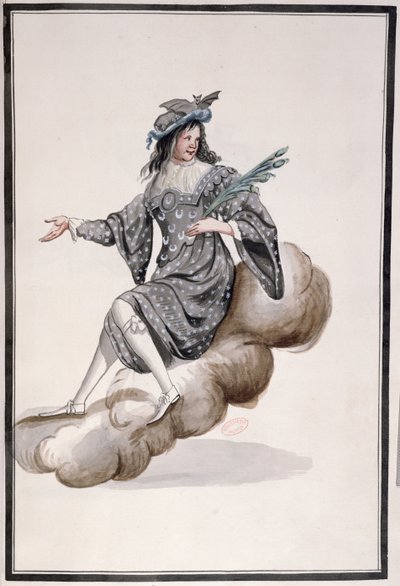 Kostuum voor Nacht voor het Ballet de la Nuit door Jean-Baptiste Lully gedanst door Lodewijk XIV, 23 februari 1653 door French School