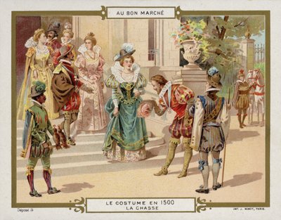 Kostuum in 1500 - jacht door French School