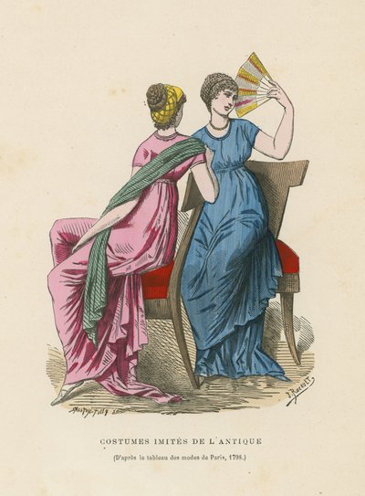 Kostuums die de oudheid imiteren, 1798 door French School