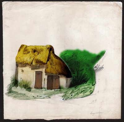 Huisje in Frankrijk (tekening, ca. 1830) door French School