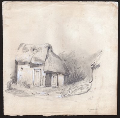 Huisje in Frankrijk (tekening, ca. 1830) door French School