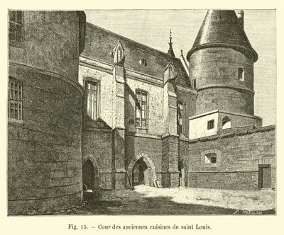 Binnenplaats van de oude keukens van Sint Louis door French School