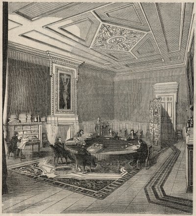 Cour des comptes - salle des comites - Gravure in 