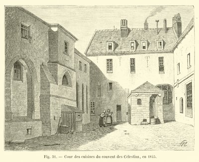 Keukenhof van het klooster van de Celestijnen, in 1845 door French School