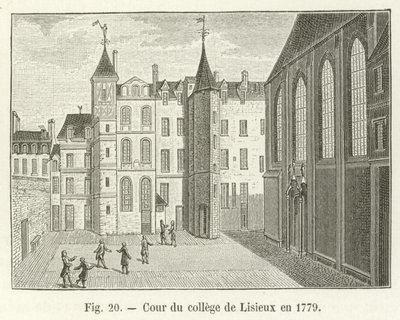 Binnenplaats van het college van Lisieux in 1779 door French School