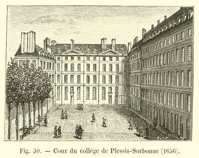 Binnenplaats van het college van Plessis-Sorbonne, 1656 door French School