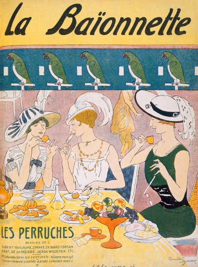 Omslagillustratie van La Baionnette magazine, 1914-18 door French School