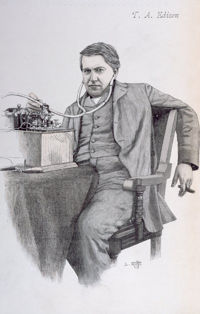 Omslagillustratie van La Revue Illustree met Thomas Alva Edison, 1889 door French School