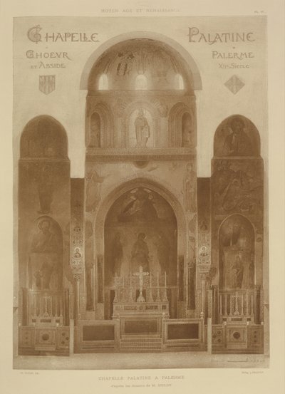 Doorsnede van de oostkant van de Palatijnse Kapel, Palermo, Sicilië, uit Fragments d
