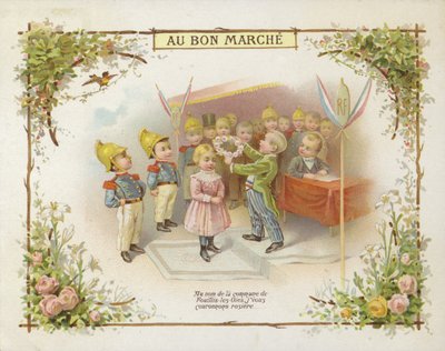 Meisje kronen met bloemenkrans door French School