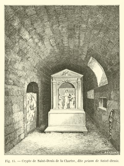 Crypte van Saint-Denis de la Chartre, genaamd de gevangenis van Saint-Denis door French School